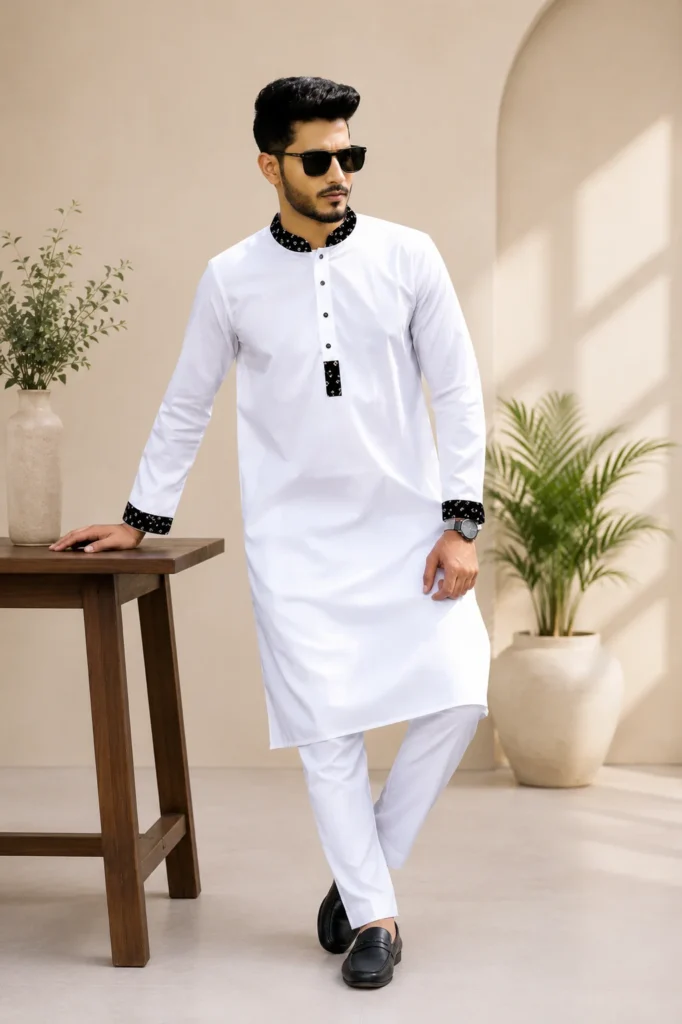 White with Black Contrast