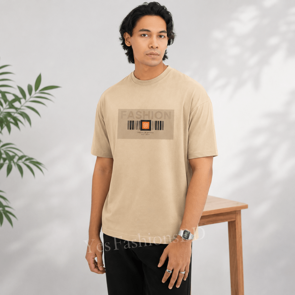 Fashion Barcode Print T-Shirt for Men | 100% Cotton Tee
