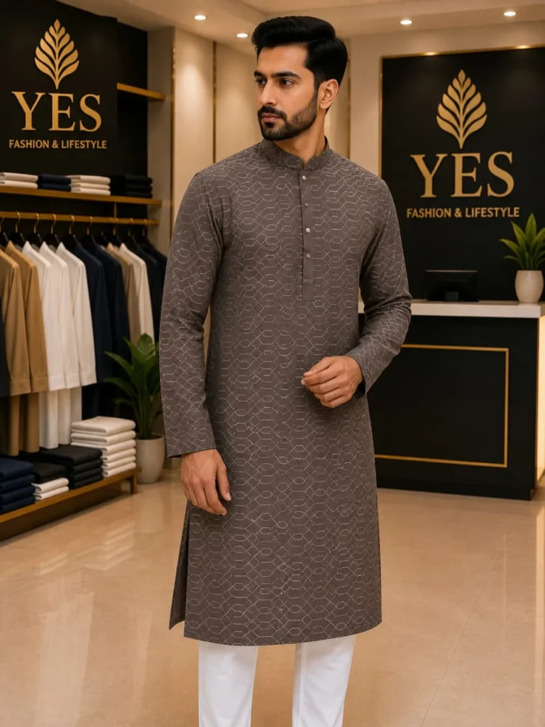 Men's Casual Panjabi – Premium Textured Cotton Punjabi