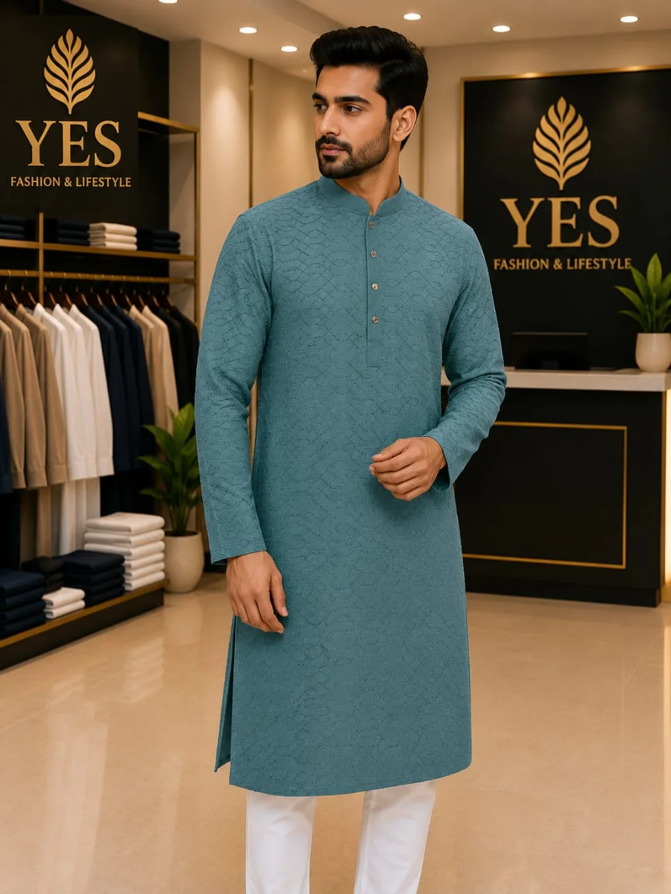 Men's Casual Panjabi – Premium Textured Cotton Punjabi - Image 4
