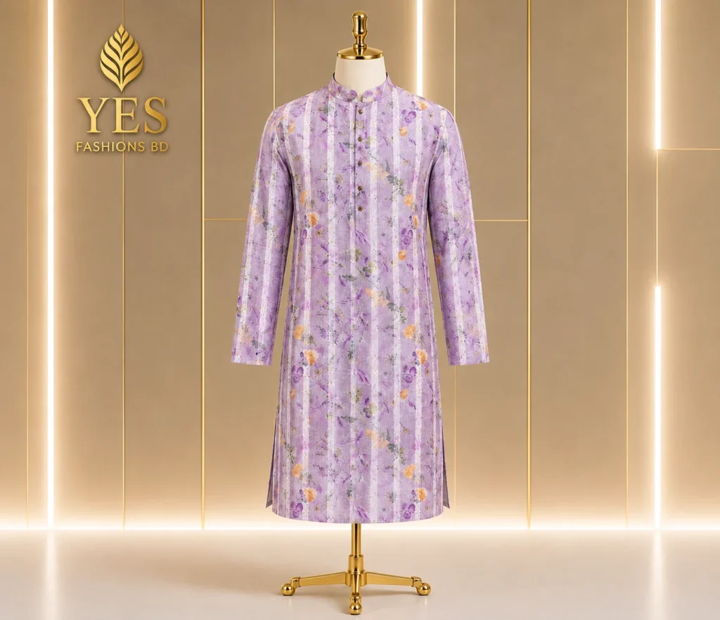 Designer Printed Panjabi | Men's Silk Cotton Punjabi