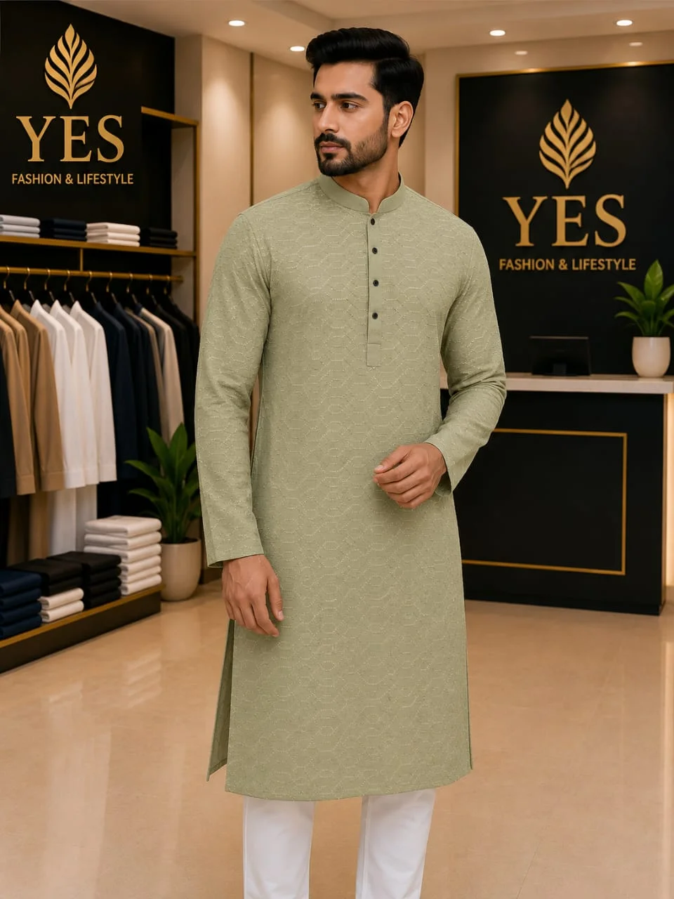 Men's Casual Panjabi – Premium Textured Cotton Punjabi - Image 3
