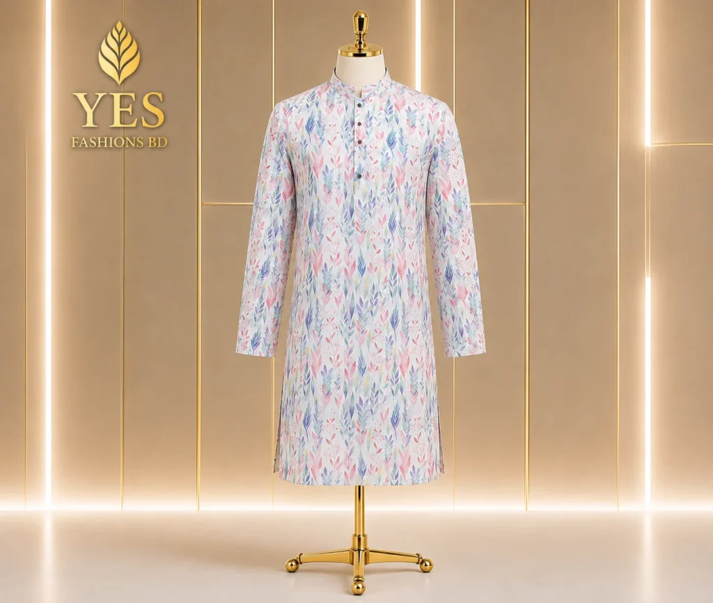 Men's Silk Cotton Panjabi – Premium Printed Punjabi for Eid & Festive Wear