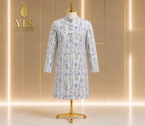 Premium Silk Cotton Panjabi for Men | Floral Print Punjabi