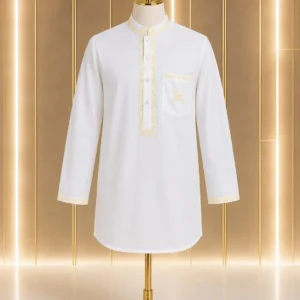 White with Yellow Embroidery